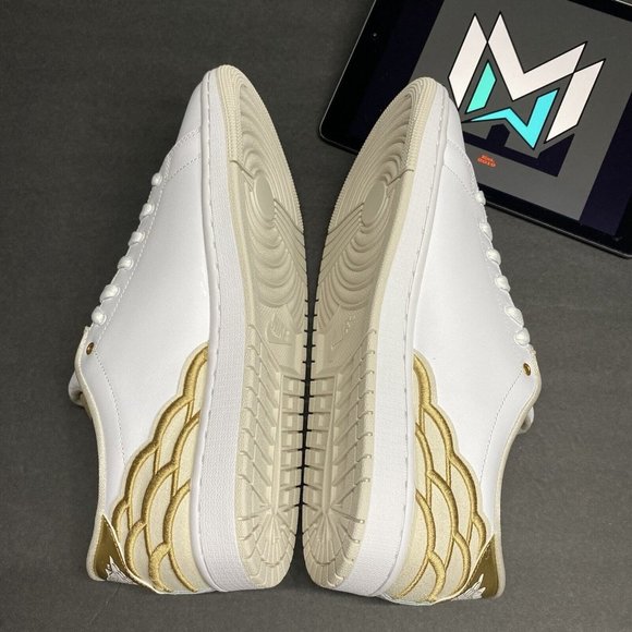 Nike Air Jordan Retro 1 Centre Court Shoes White Gold Brown DQ8577-100 Men’s - Picture 10 of 12